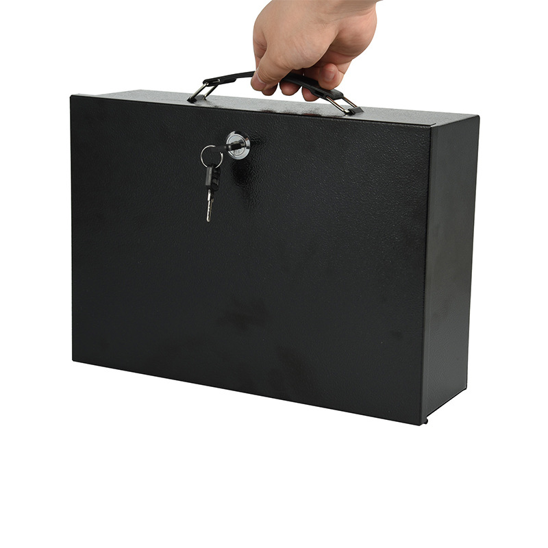 Home Office Passport - Portable Safe Locked Iron Box Cash