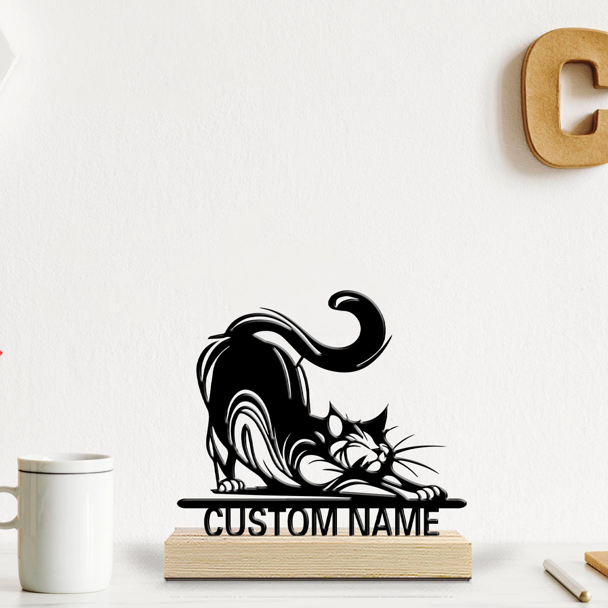 Home Office Equipment - 1pc Desktop Metal Ornaments Customizable Content