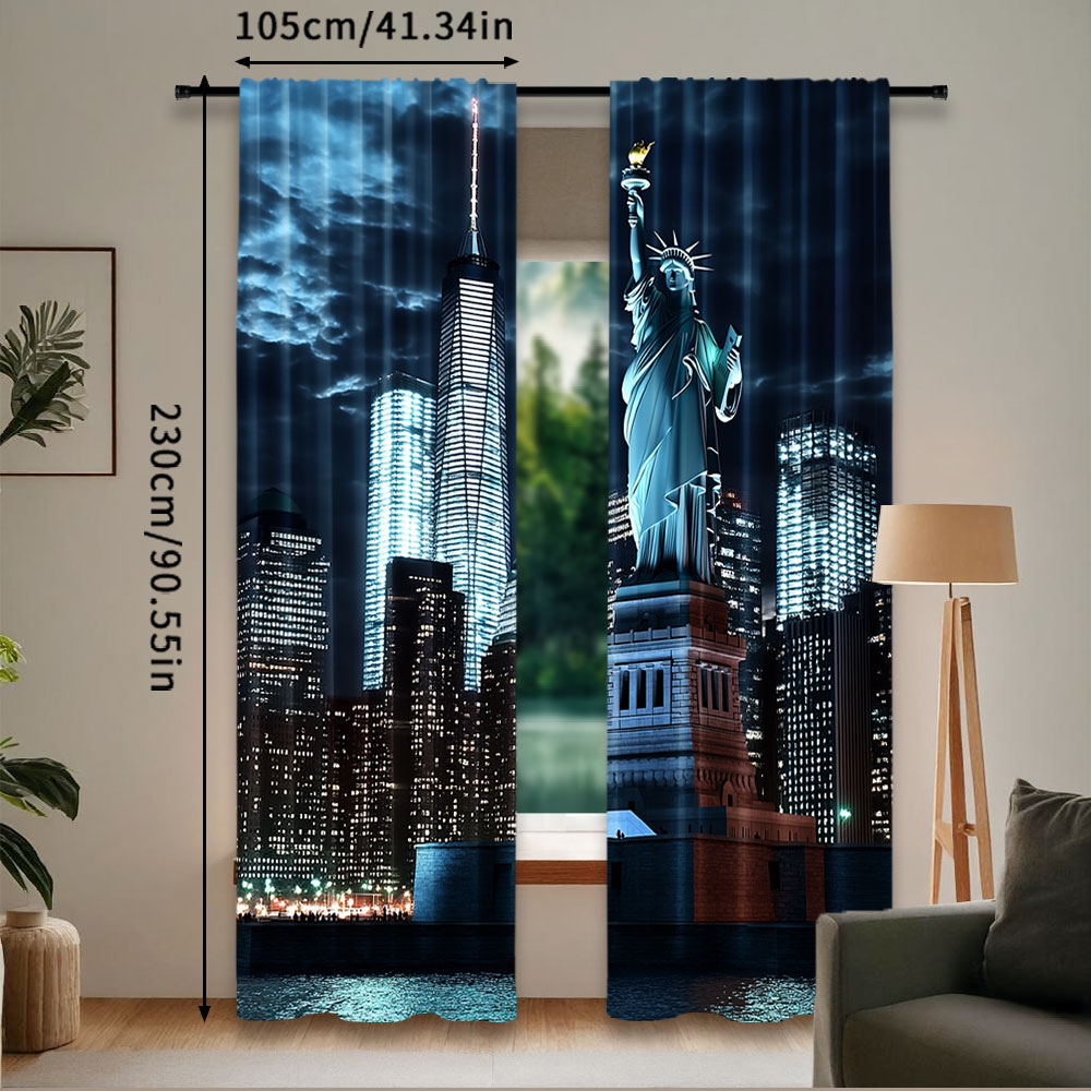 2Pcs Statue Of Liberty Curtain - đánh giá và giá Home Office York