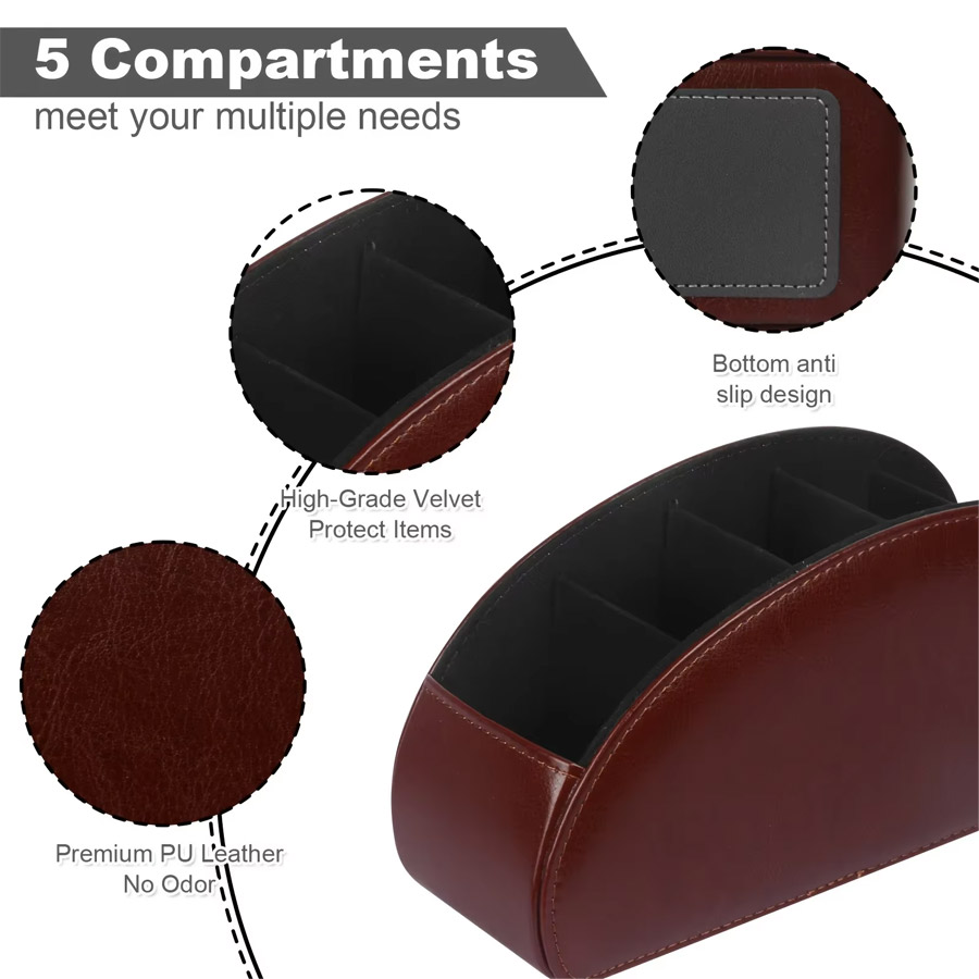 1Pc 5 Grid PU Leather Desktop  - đánh giá và giá Home Office Call Center