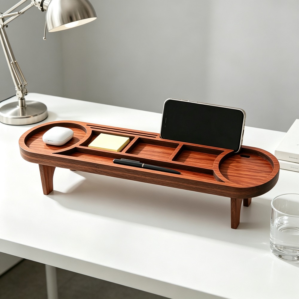 Wooden Desk Organizer with Pho - đánh giá và giá Home Office Call Center