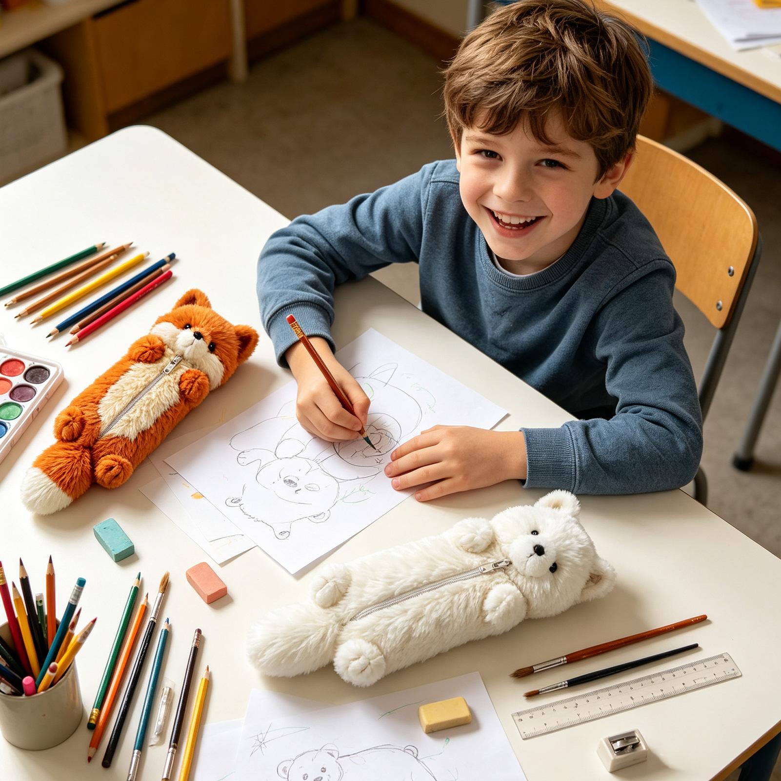 Plush Pencil Case 2 Pieces Ani - đánh giá và giá Home Office Freelancer
