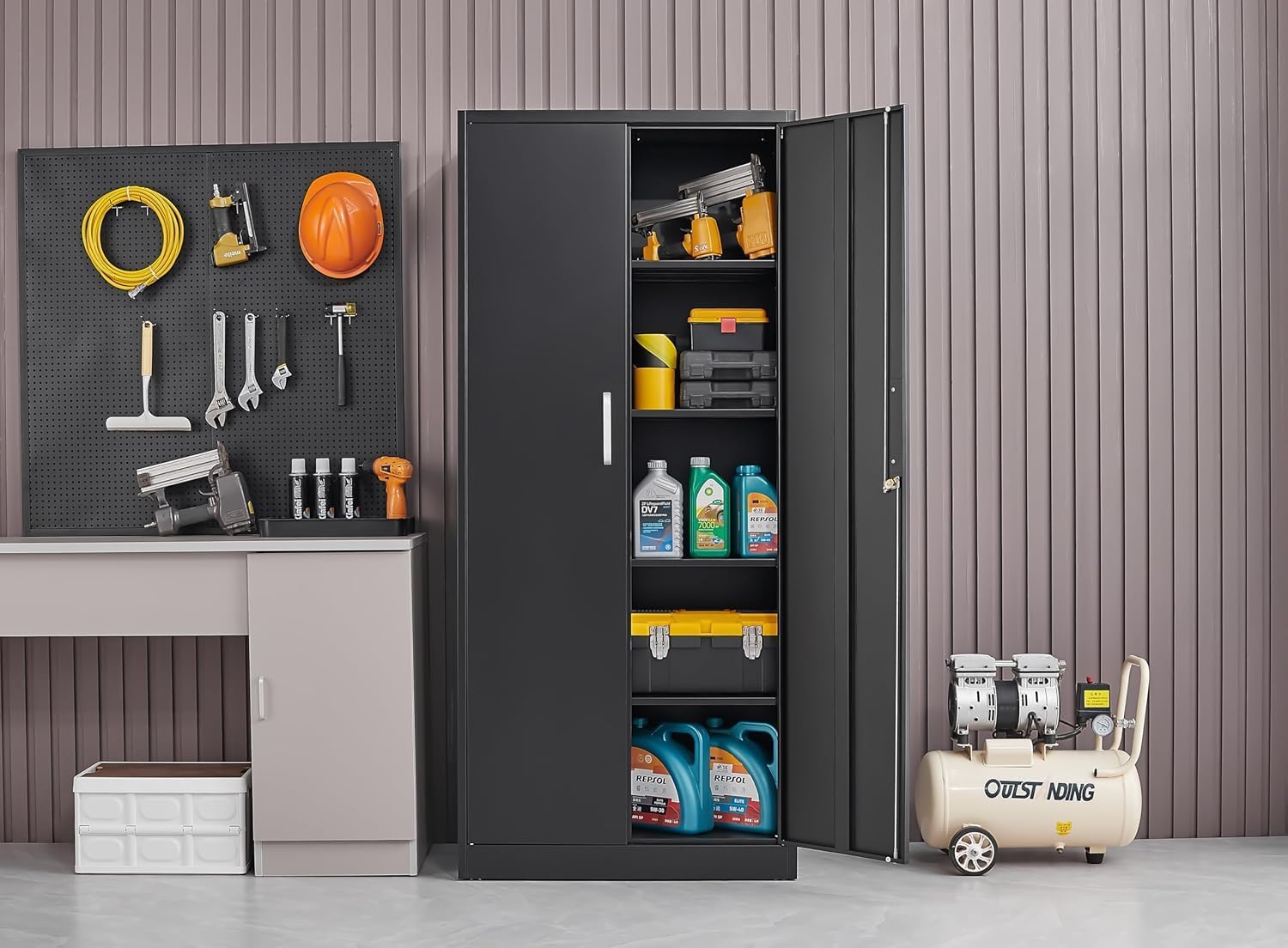 Metal Storage Cabinet With Adj - đánh giá và giá Home Office Kitchen