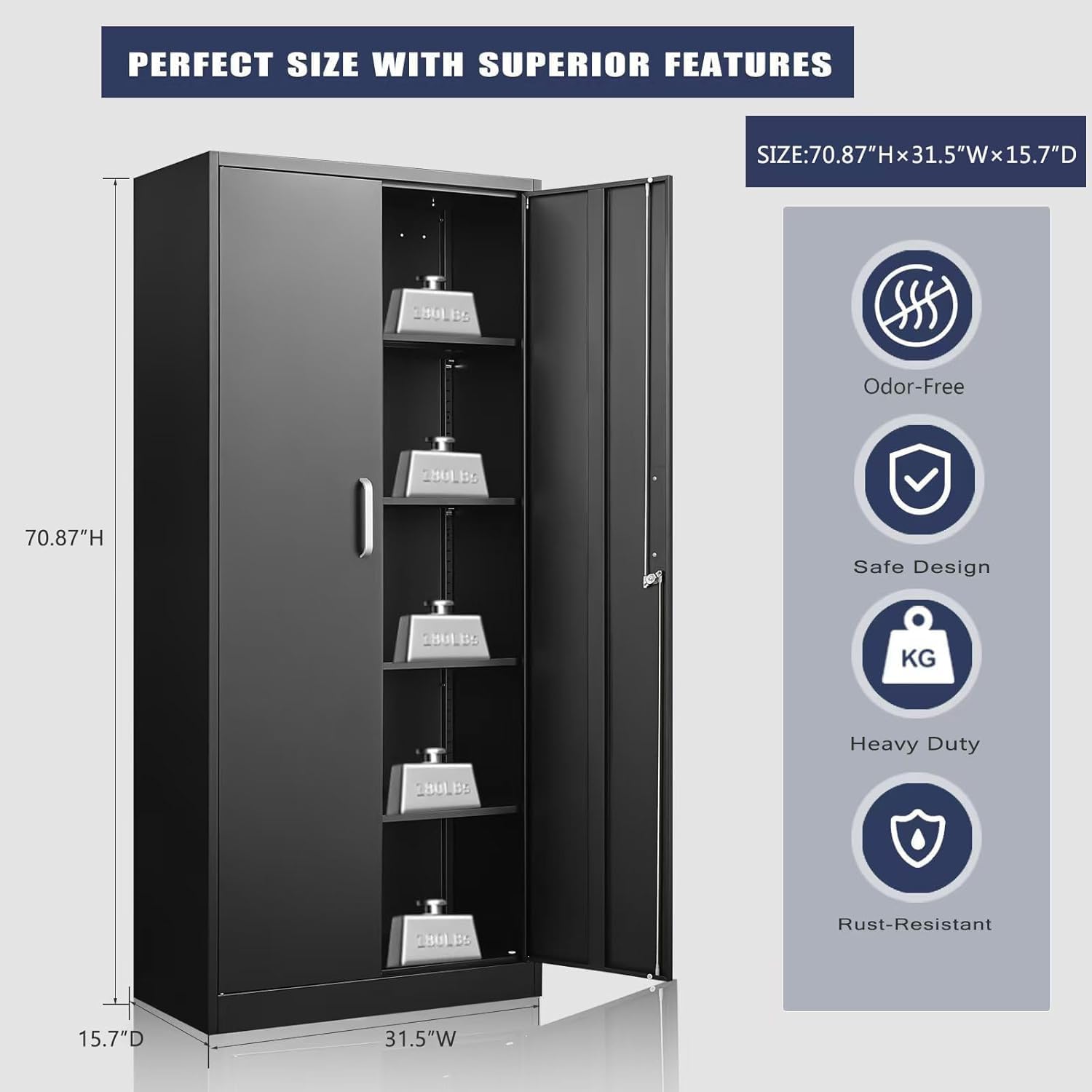 Metal Storage Cabinet With Adj - đánh giá và giá Home Office Kitchen