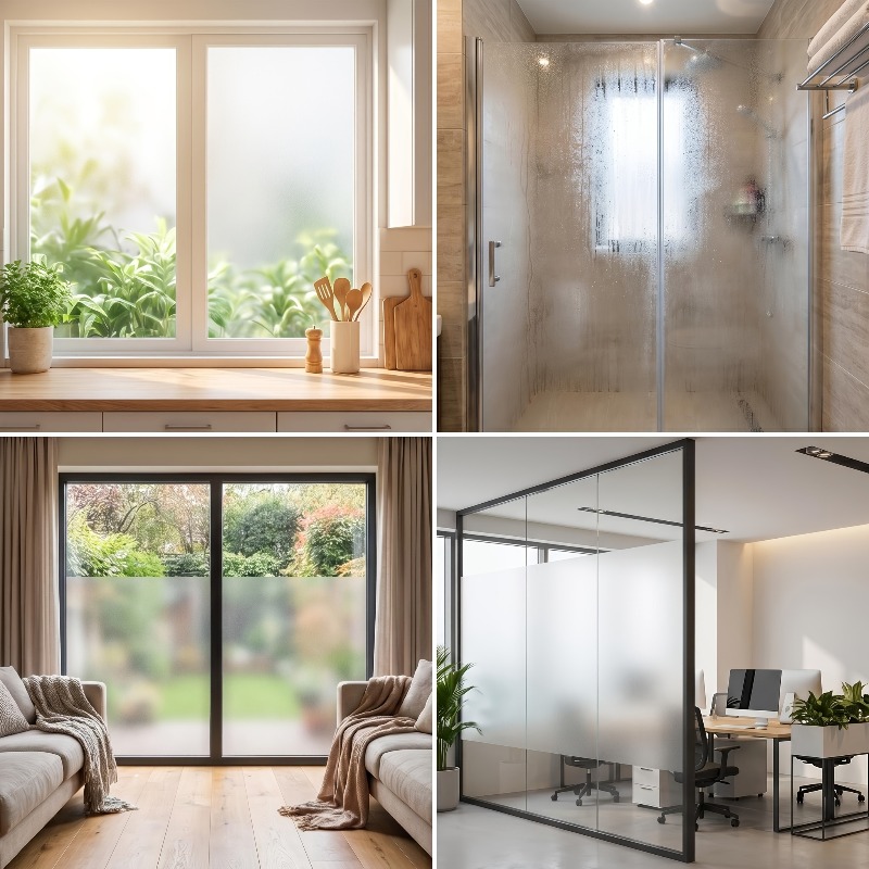 Pure White Frosted Privacy Win - đánh giá và giá Home Office Kitchen